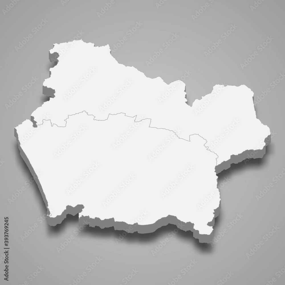 3d isometric map of Araucania is a region of Chile 3d isometric map of Araucania is a region of Chile