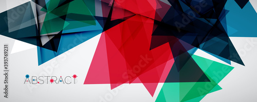 Geometric abstract background. Color triangle shapes. Vector illustration for covers, banners, flyers and posters and other designs