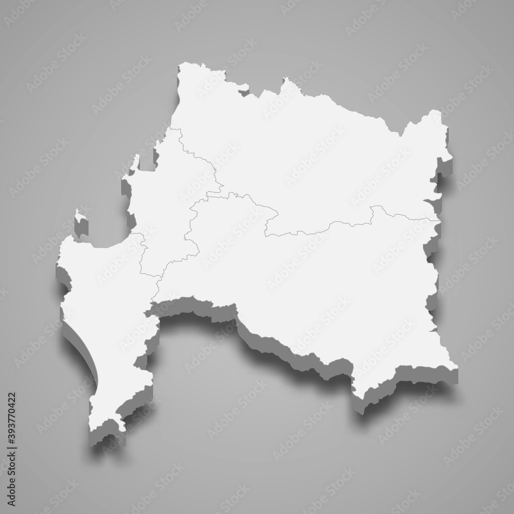3d isometric map of Biobio is a region of Chile 3d isometric map of Biobio is a region of Chile