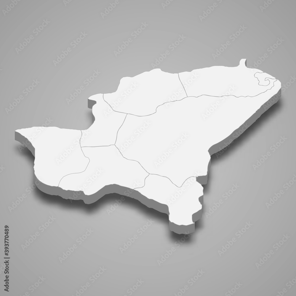 Fototapeta premium 3d isometric map of Bitlis is a province of Turkey