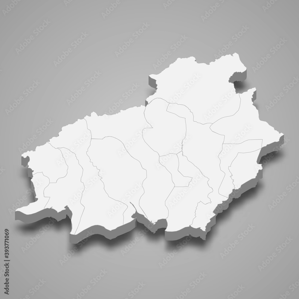 Obraz premium 3d isometric map of Central Kalimantan is a province of Indonesia