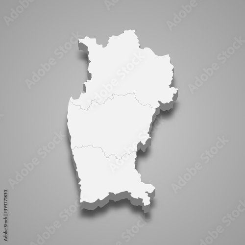 3d isometric map of Coquimbo is a region of Chile