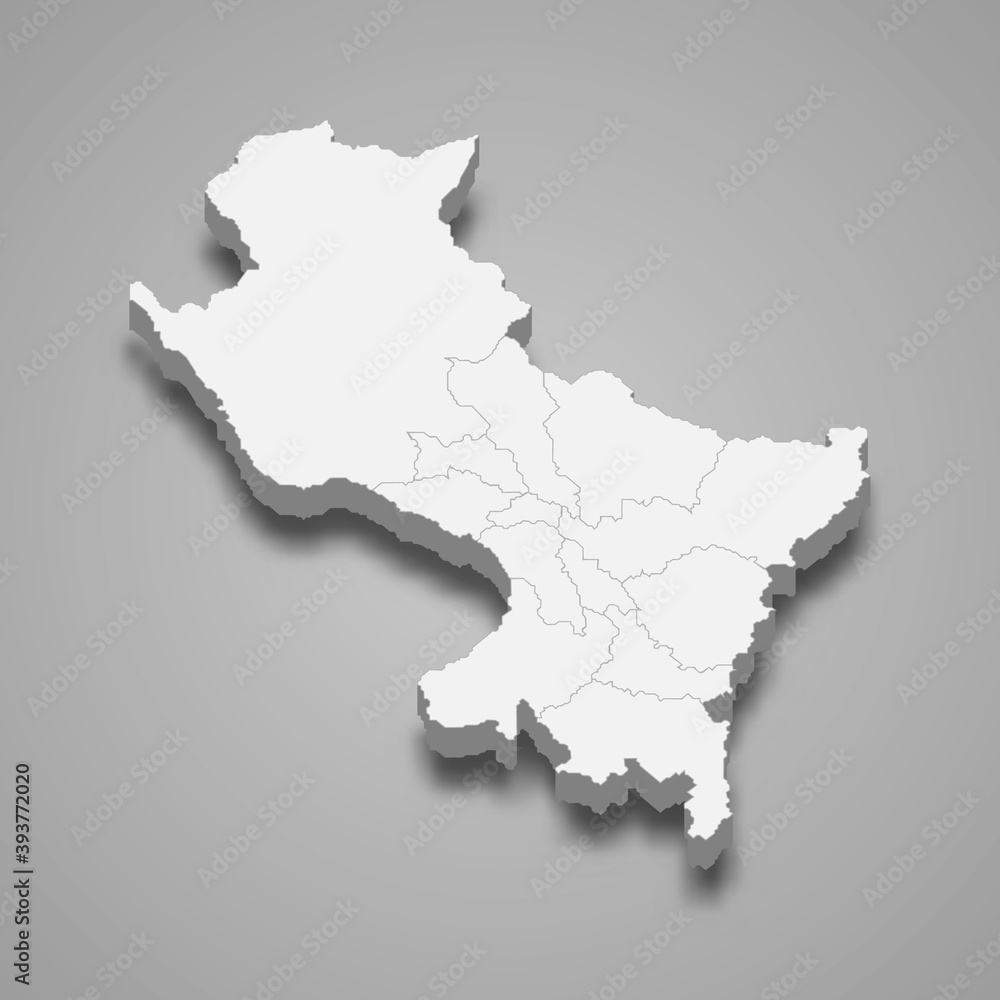 3d isometric map of Cusco is a region of Peru 3d isometric map of Cusco is a region of Peru