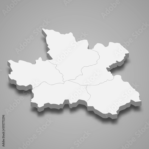3d isometric map of Hradec Kralove is a region of Czech Republic
