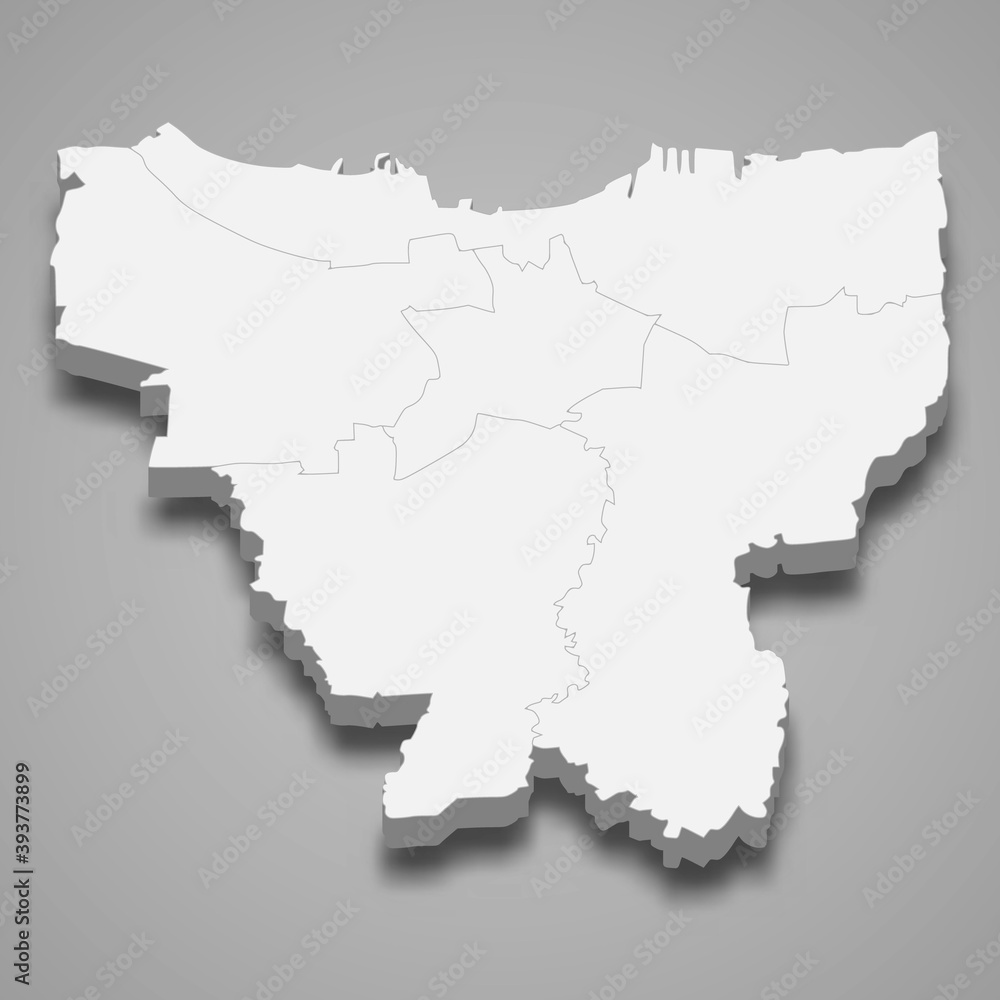 Fototapeta premium 3d isometric map of Jakarta is a province of Indonesia