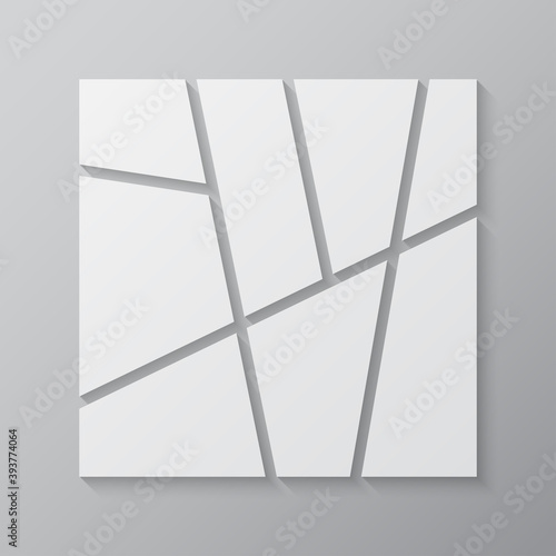 Vector template collage board eight images, photo