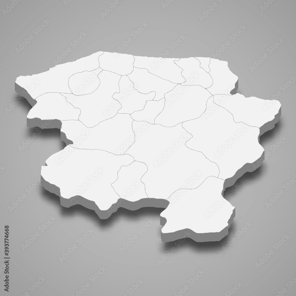 3d isometric map of Kastamonu is a province of Turkey