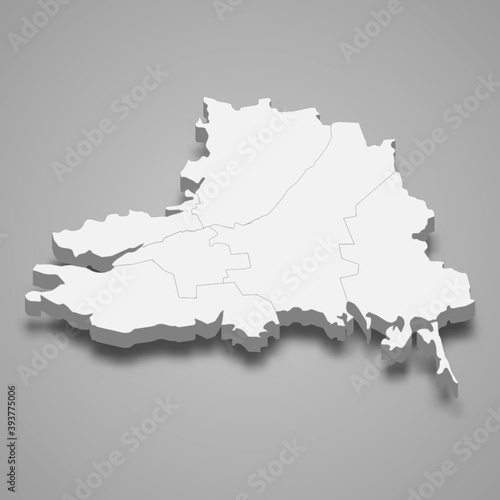 3d isometric map of Kherson oblast is a region of Ukraine