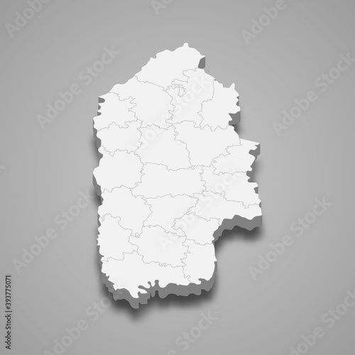 3d isometric map of Khmelnytskyi oblast is a region of Ukraine