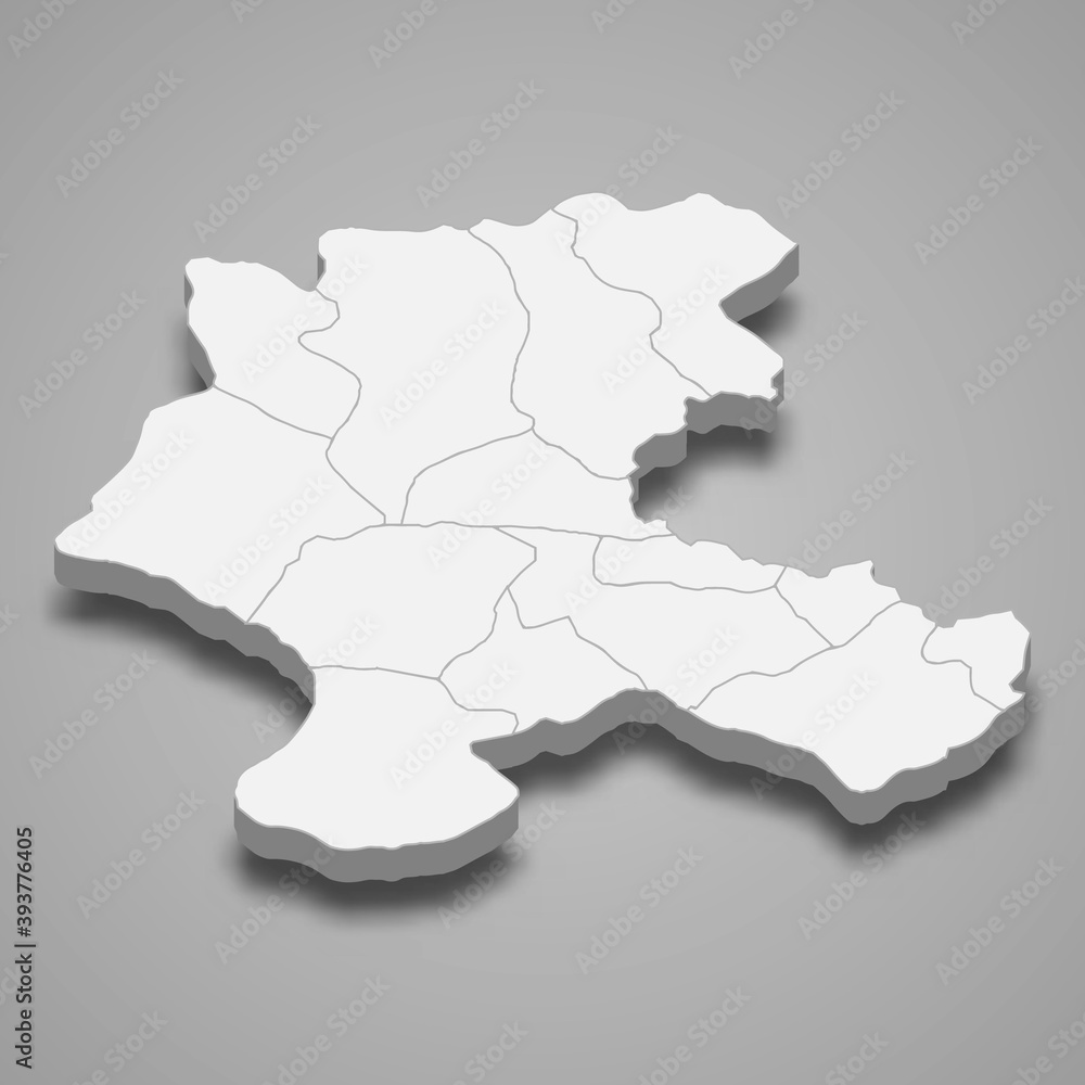 3d isometric map of Malatya is a province of Turkey