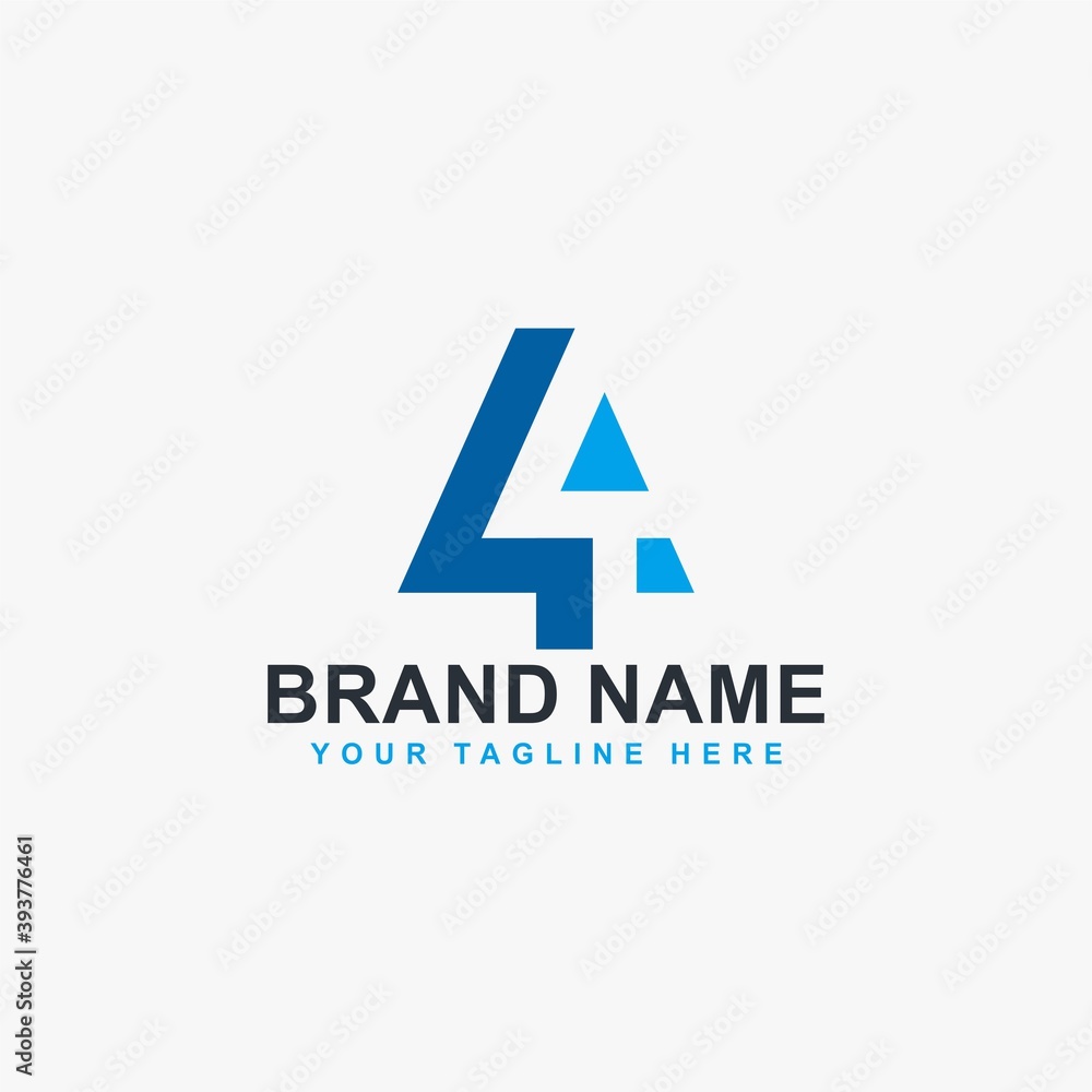 4 monogram in triangle logo design vector. Four icon logo symbol. 4 monogram in triangle logo design vector. Four icon logo symbol.