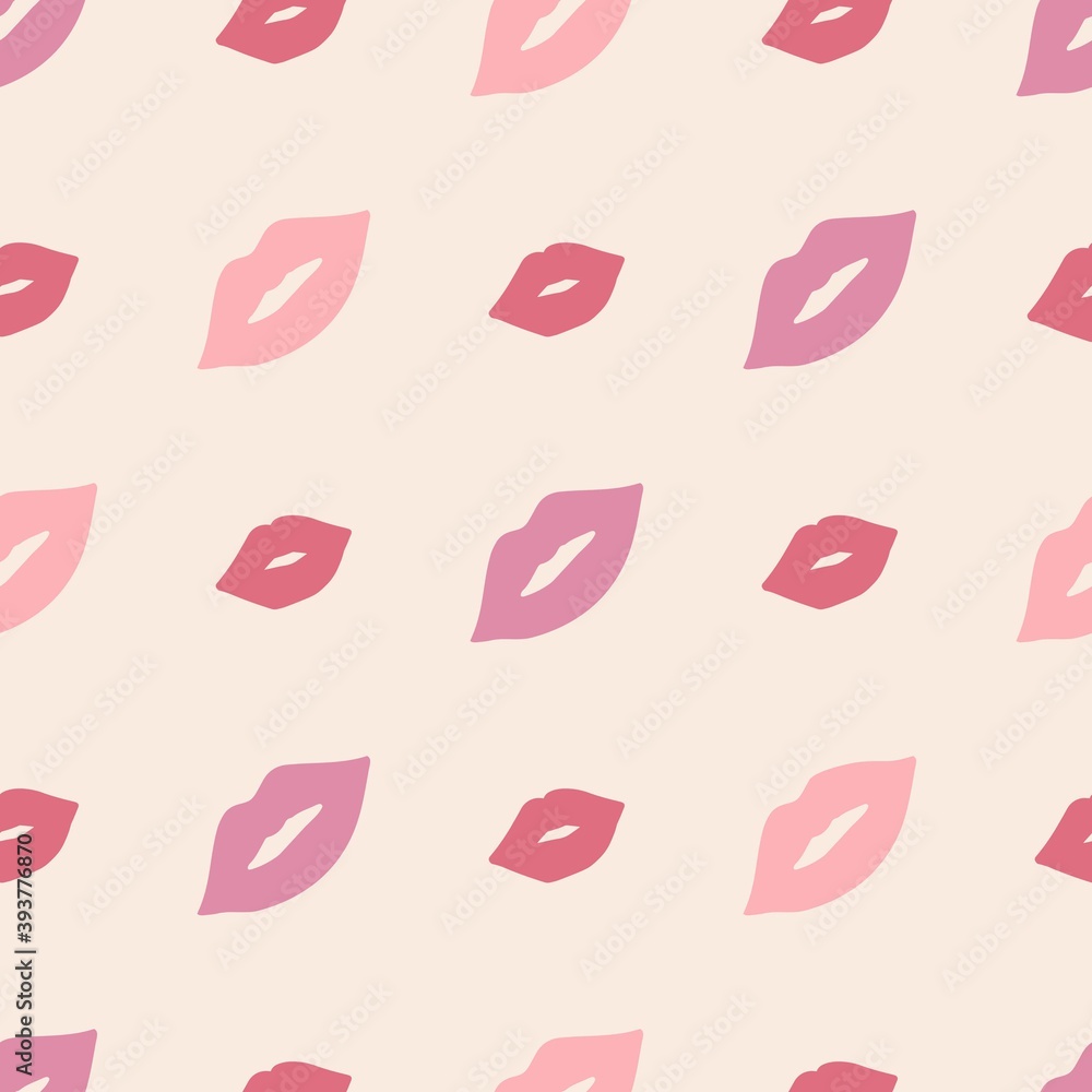 Beautiful Rosy Pinky Lips Abstract Vector Graphic Seamless Pattern Beautiful Rosy Pinky Lips Abstract Vector Graphic Seamless Pattern