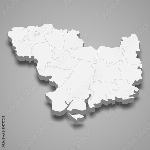 3d isometric map of Mykolaiv oblast is a region of Ukraine
