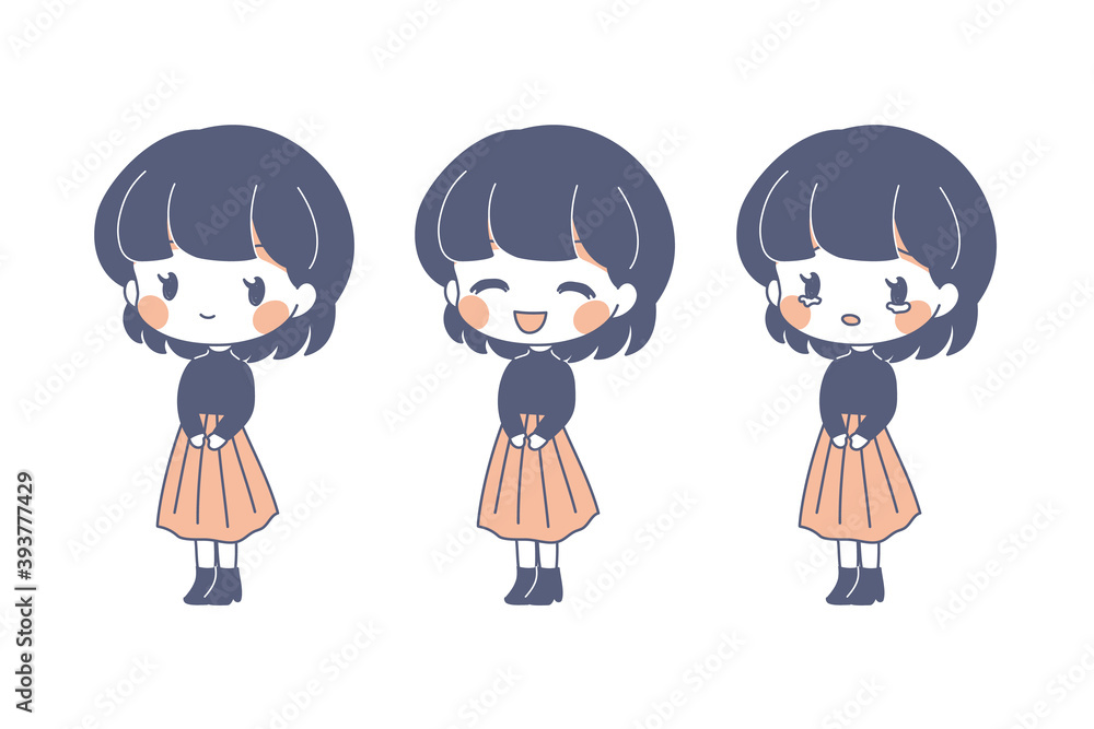 シンプルかわいい女の子立ち絵 ベクター Stock Vector Adobe Stock シンプルかわいい女の子立ち絵 ベクター Stock Vector Adobe Stock