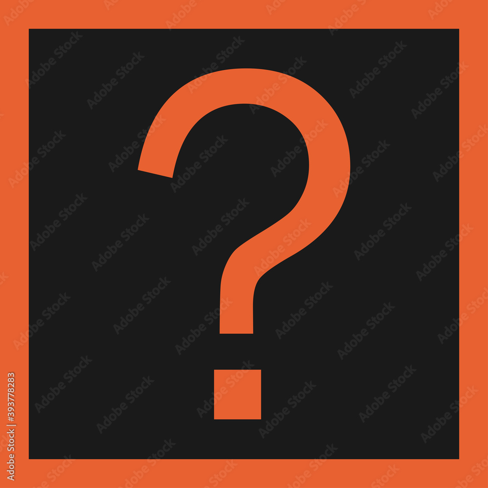 Question mark icon in orange on a black background. Vector illustration Question mark icon in orange on a black background. Vector illustration