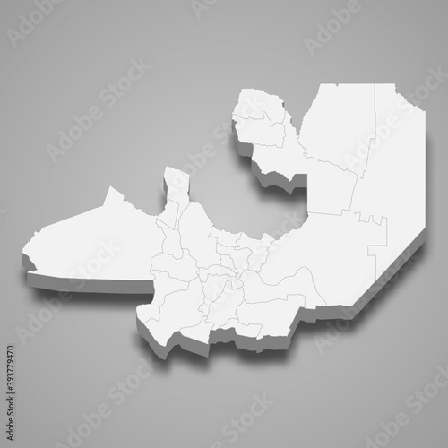 3d isometric map of Salta is a province of Argentina
