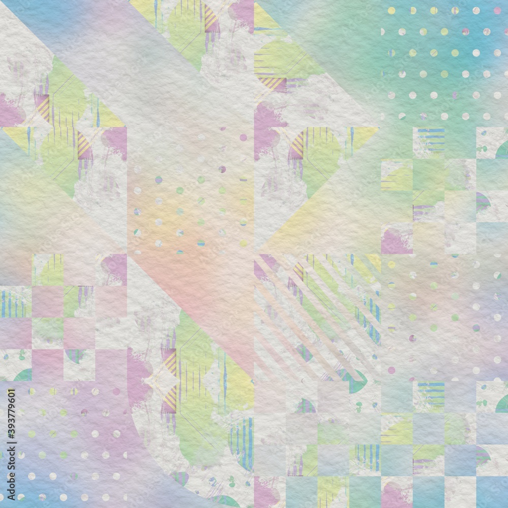 Hip random geo pattern on blurry background. High quality illustration. Classy chic shapes. Fashionable luxurious graphic motif. Geometric shape design on fuzzy blurred backdrop. Hip random geo pattern on blurry background. High quality illustration. Classy chic shapes. Fashionable luxurious graphic motif. Geometric shape design on fuzzy blurred backdrop.