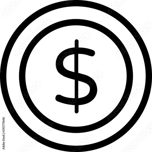 
Dollar Coin Vector Icon
