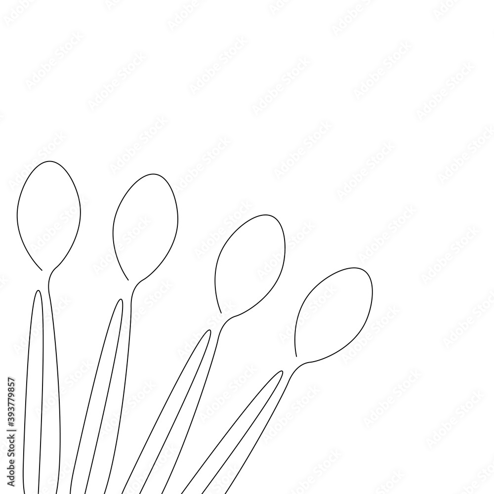 Restaurant background with spoons line drawing. Vector illustration Restaurant background with spoons line drawing. Vector illustration