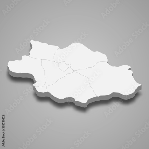 3d isometric map of Siirt is a province of Turkey