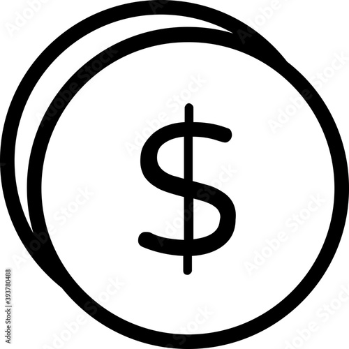 
Dollar Coin Vector Icon
