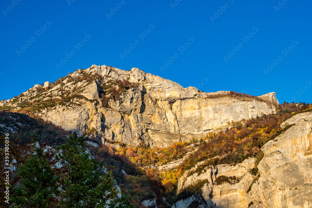 French countryside. Col de Rousset. View of the heights of the Vercors, France French countryside. Col de Rousset. View of the heights of the Vercors, France