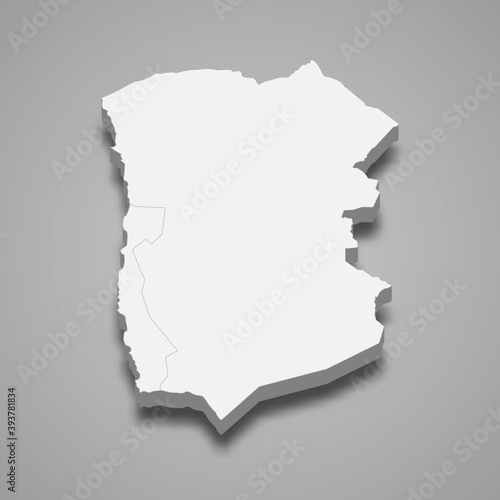 3d isometric map of Tarapaca is a region of Chile photo