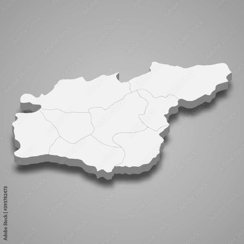 Fototapeta premium 3d isometric map of Tunceli is a province of Turkey