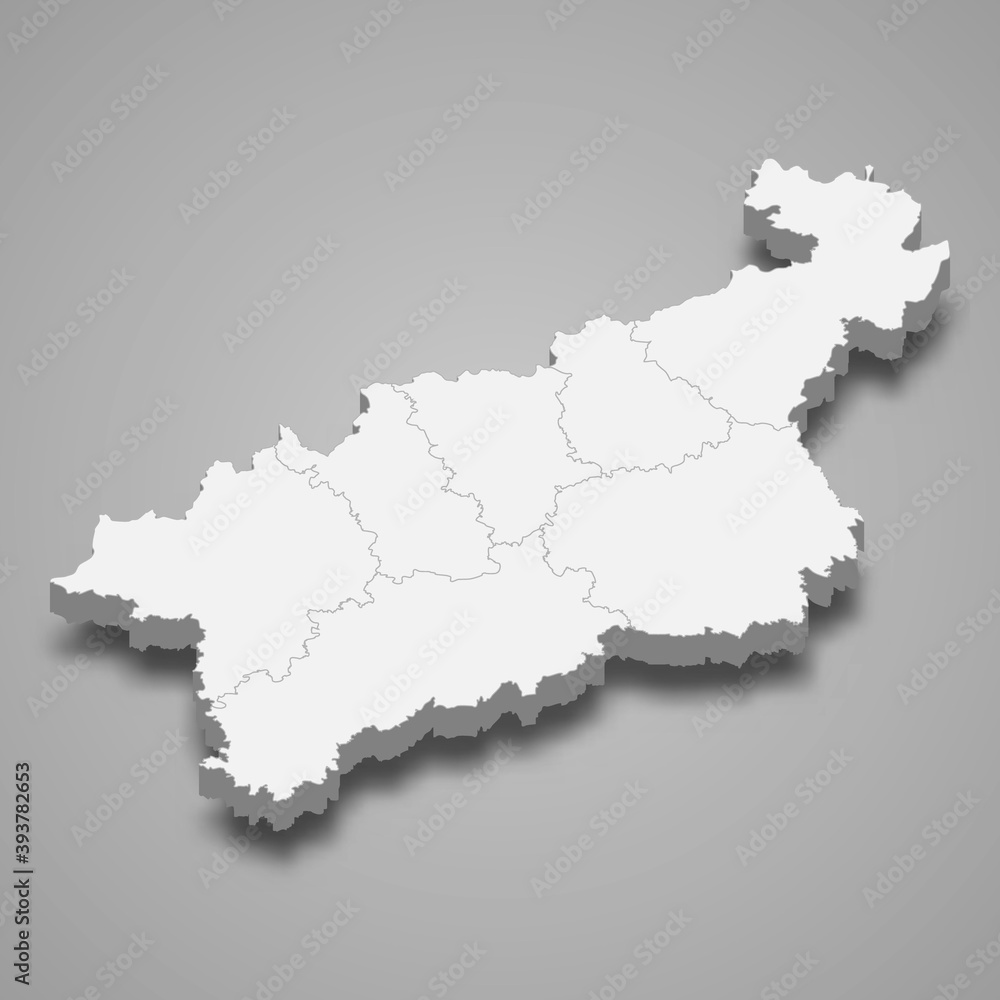 Fototapeta premium 3d isometric map of Usti nad Labem is a region of Czech Republic