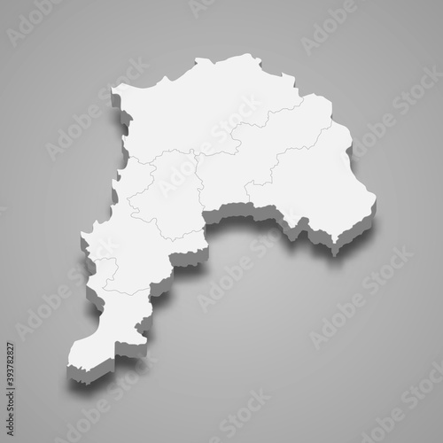 3d isometric map of Valparaiso is a region of Chile