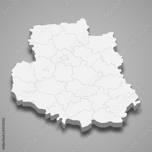 3d isometric map of Vinnytsia oblast is a region of Ukraine
