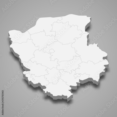 3d isometric map of Volyn oblast is a region of Ukraine