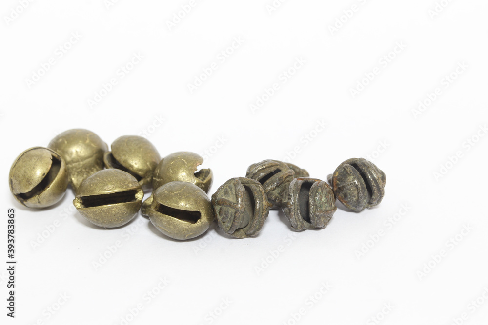 Brass bell on white background. Brass bell on white background.