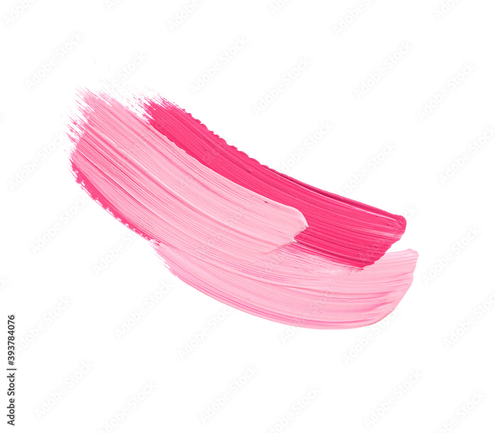 Pink brush paint strokes over isolated white background Pink brush paint strokes over isolated white background
