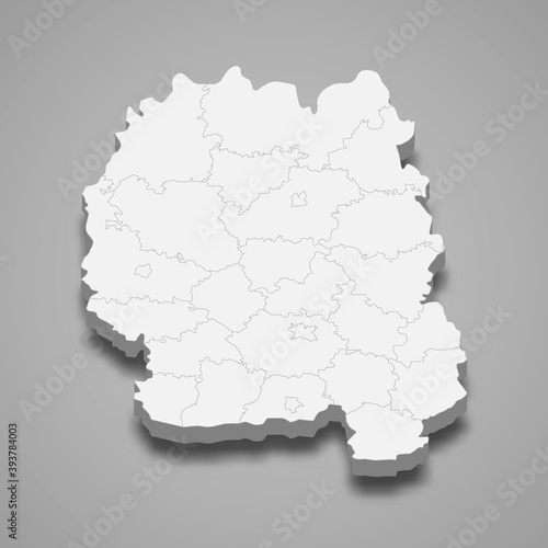 3d isometric map of Zhytomyr oblast is a region of Ukraine