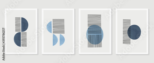 Hand painted illustrations wall arts vector. Surface pattern design. Abstract art textile design with line arts painting, Covering greetings cards, cover, print, fabrics and wall decoration.
