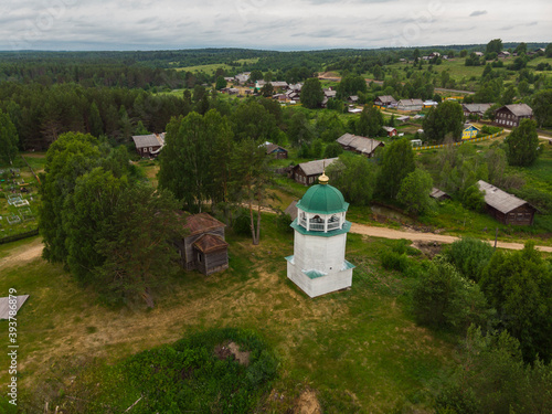 A village in the Russian North. Village Andrichevskaya, Arkhangelsk region, Velsky district photo