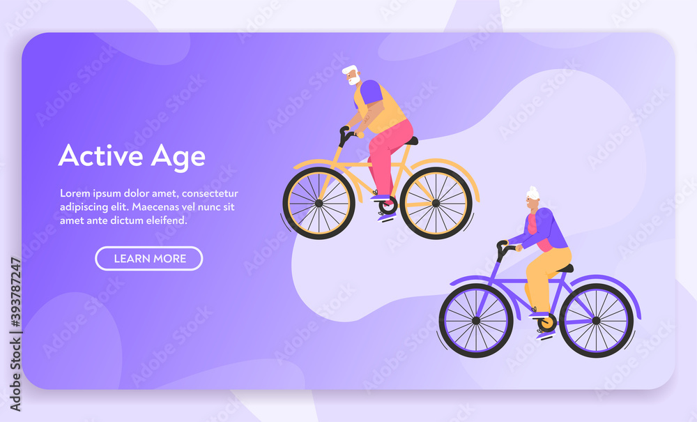 Naklejka premium Vector banner of Active Age concept