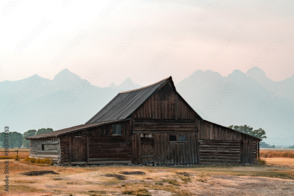 Obraz premium old barn in the tetons
