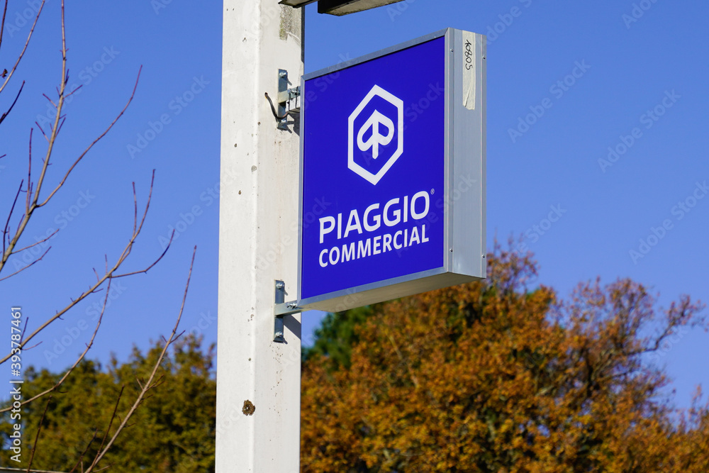 piaggio commercial dealership sign text of italian motorcycle and ...