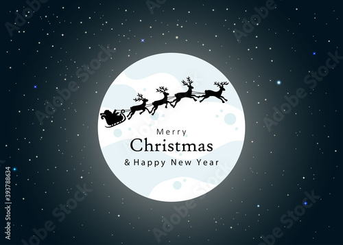 Winter landscape with houses and trees.Santa Claus on the sky in winter season.Merry Christmas and Happy New Year. paper art design.Vector EPS 10.