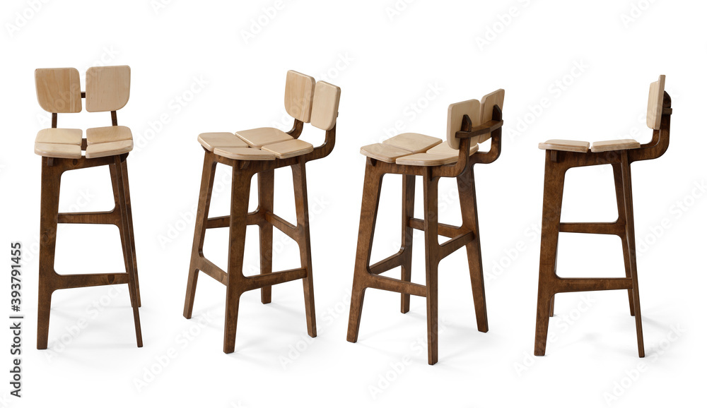 Single chair at different angles on a white background Single chair at different angles on a white background