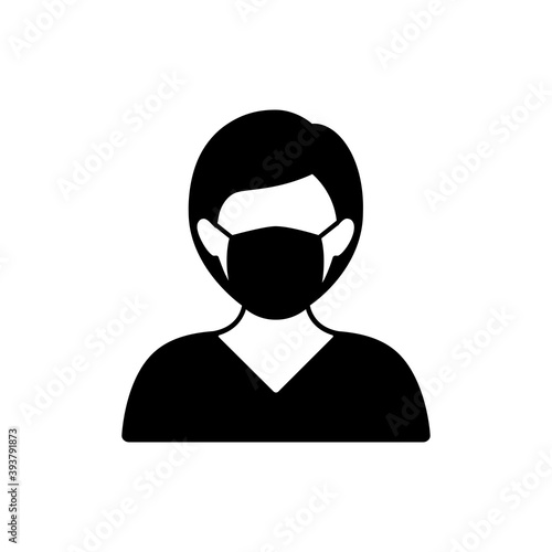 Woman with medical mask icon avoid COVID-19 coronavirus