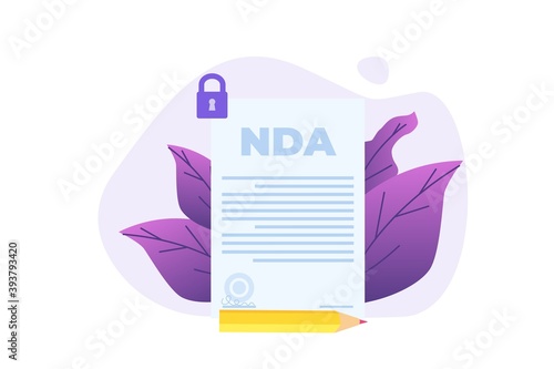 Legal restrictions,  non-disclosure agreement contract or NDA icon.Vector illustration.