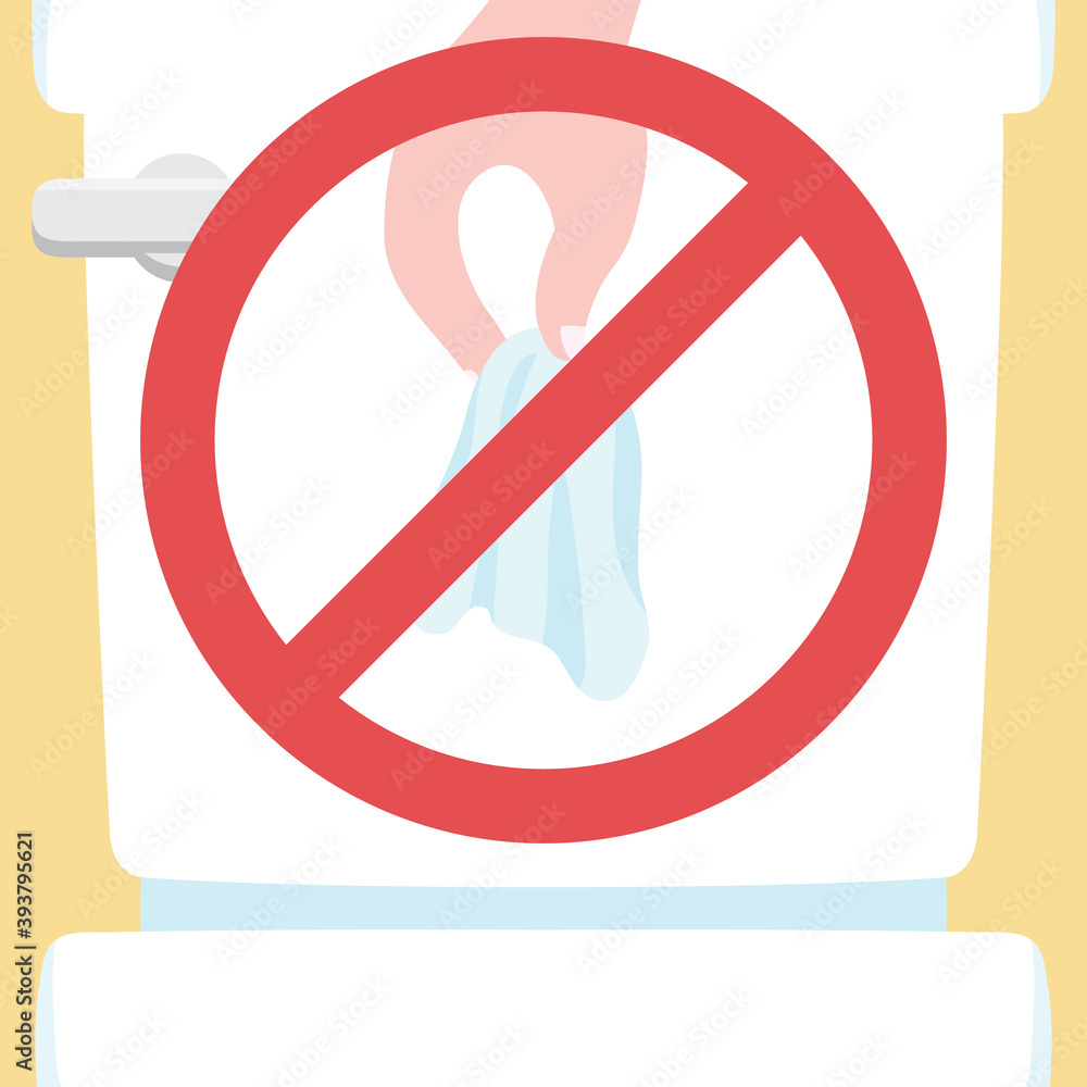 Do not throw any toilet paper or sanitary napkins into the toilet bowl