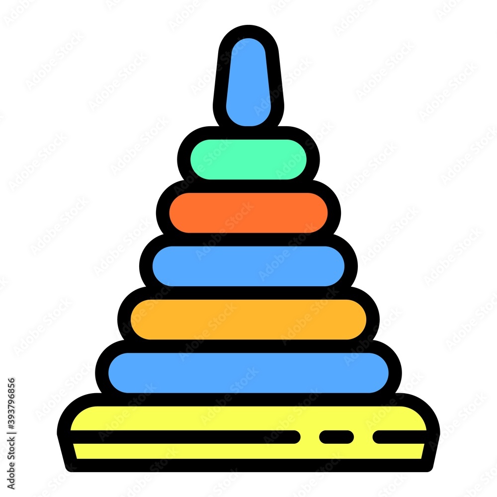 Baby toy pyramide icon. Outline baby toy pyramide vector icon for web design isolated on white background Baby toy pyramide icon. Outline baby toy pyramide vector icon for web design isolated on white background