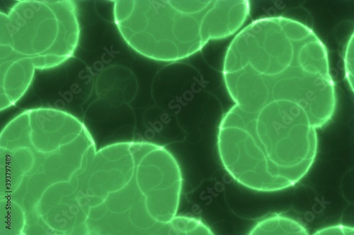 Fotografie beautiful artistic green big amount of bio unicellulars digital drawn background
