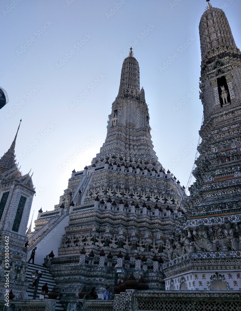 Pearl white pagoda, Wat Arun, Bangkok and its majesty