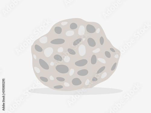 Conglomerate rock specimen illustration. Sedimentary rock .