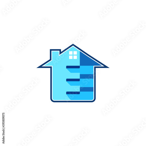 split home/house, room, cut vector logo design